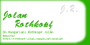 jolan rothkopf business card